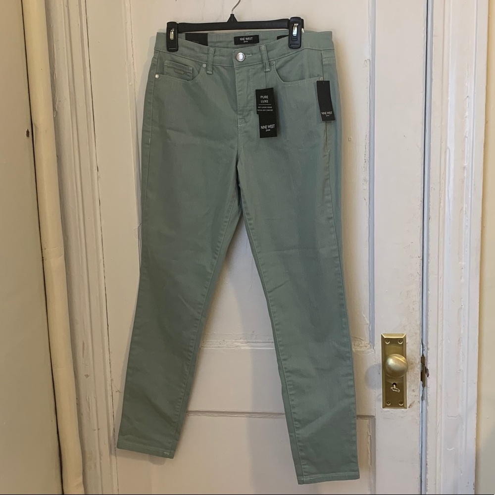 Nine West Skinny Ankle Jeans - Soft Moss